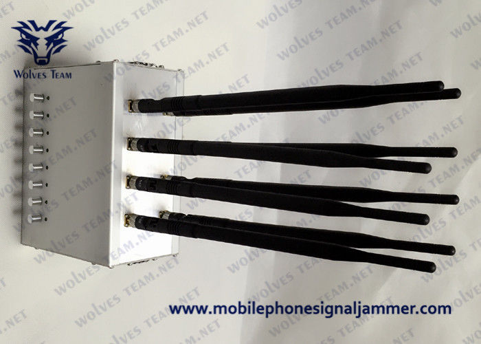 Adjustable Mobile Phone Signal Jammer High Power 8 Antenna Blocking WiFi GPS GSM CDMA 3G 4G 5G Jammer 100 meters