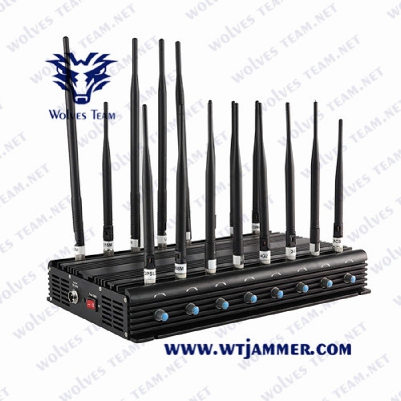 3G 4G 5G GSM Lojack Cell Phone Jammer AC100-240V 35W Remote Control