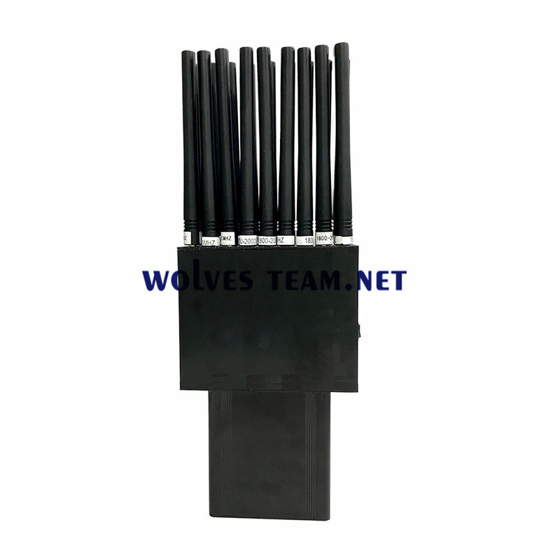 Handheld 18 antennas 18W cell phone GSM 3G 4G 5G jammer RF signal Blocker Wifi GPS uhf vhf Jammer up to 30 meters