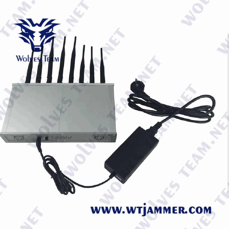 3G 4G 5G WiFi Lojack GPS Signal Jammer CDMA GSM 50W With AC Adapter
