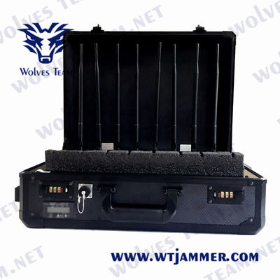 Suitcase Cell Phone Jamming Device 8 Bands For GPS WiFi GSM PCS 3G 4G 5g