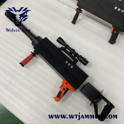 Portable Handheld GPSL1 , WIFI2.4G, 5.8g signal Drone Jammer with Battery work time 1 hour