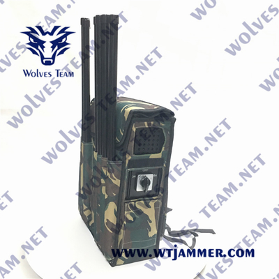 8 Bands 120W High Power VHF UHF 2G 3G 4G Wifi Backpack Signal Jammer for Military