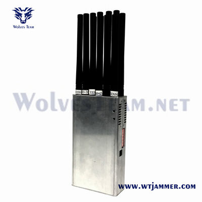 Handheld 14 antenna Signal Jamme Factory sales For 3G 4G 5G WiFi UHF VHF GPS Lojack cell phone signal jammer