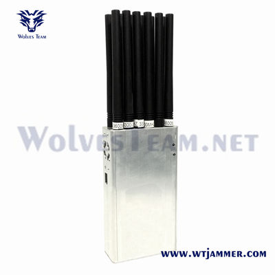 GSM 3G 4G 5G WIFI GPS RF315/433MHz Block Frequency Handheld 14 Antenna Signal Jammer Sales For UHF VHF Lojack