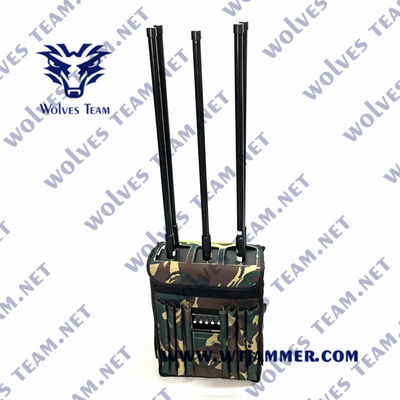 Omni-directional Antenna Backpack Signal Jammer For GSM 3G 4G 5G GPS WIFI UHF VHF Up To 200 Meters Jamming Range