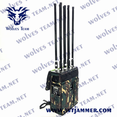 80W-160W Backpack Signal Jammer For GSM 3G 4G 5G GPS WIFI UHF VHF Signal Interference Capability