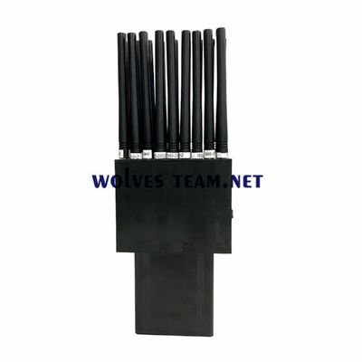 Handheld 16 antennas 16W cell phone GSM 3G 4G 5G jammer RF signal Blocker Wifi GPS uhf vhf Jammer up to 25 meters