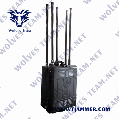 Portable Outdoor High Power Jammer GSM 3G 4GLTE 5G Mobile phone Signal Jammer Range up to500 meters