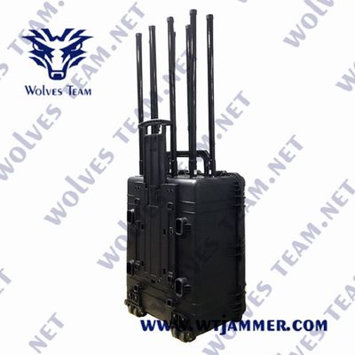 All Cell Phone Frequency Range Portable Signal Jammer with 700W Power and Independent RF On/off Switches