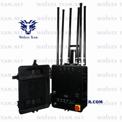 Portable GSM PCS 3G 4G 5G Signal Jammer Powerful 700W with 2-3 Hours Battery Operation Time