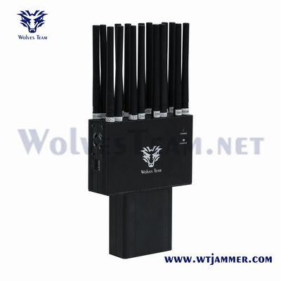 16 Bands 2G 3G 4G 5G WiFi UHF VHF GPS Lojack Handheld Type Cell Phone Signal jammer