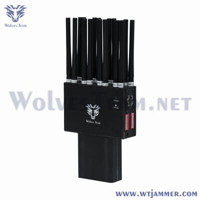 Portable 16 bands  mobile phone 2G 3G 4GLTE 5G jammer RF signal Blocker Wifi2.4g GPS Signal Jammer 30 meters