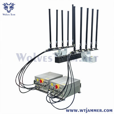 10 Channels 200W Vehicle Mounted Full Frequency 5G GPS Drone Blocker