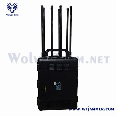 8 Antennas Portable Luggage Full Frequency Signal Jammer for Security
