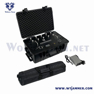 11 Bands 90W All Frequency Wheeled Luggage Portable Signal Jammer For Temporary Privacy Control