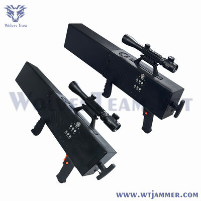 6 Bands 30W Tactical Handheld Anti-Drone Jammer for Outdoor Security Patrol
