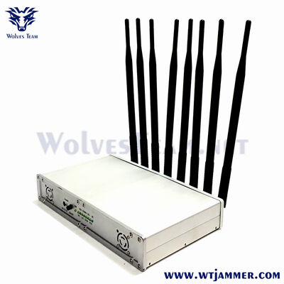 8 Channels 20W Desktop Signal Jammer, Block Range Up to 20m for 2G/3G/4G/WiFi
