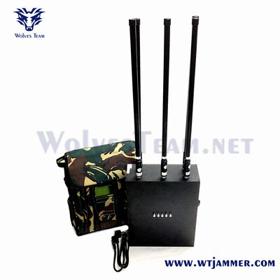 Waterproof and Portable 90W High Power Anti-Drone Backpack Jammer With 5 Bands GPS Wi-Fi 5.8G