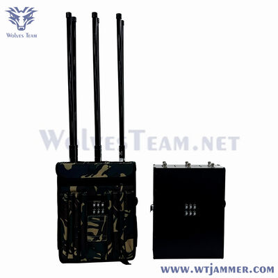 6 Antennas Backpack Jammer Stealth Camouflage Design Dual Use Indoor Fixed & Outdoor Patrol Jammer
