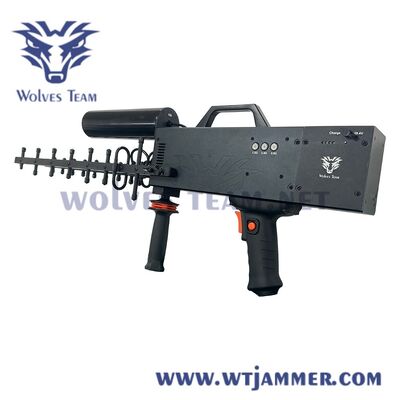 Portable 3 Bands Gun Shape Security Defense Jamming UAV Drone Jammer Built-in Battery