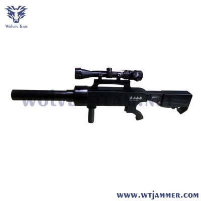 3 Cylinder Antenna Handheld Anti Drone Jammer Gun GPS 1.5G 2.4G 5.8G UAV Signal Blocker with Optical Sight & LCD Battery Screen