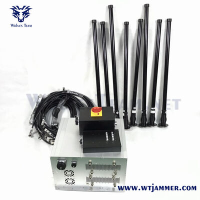 400W 8 Channel Vehicle Signal Jammer with Custom Frequency 600MHz to 5800MHz for Drone Protection