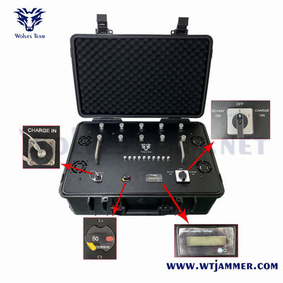10-Channel Portable Signal Jammer with Omnidirectional 360° Coverage and Built-in Battery for Full-Spectrum Signal Blocking