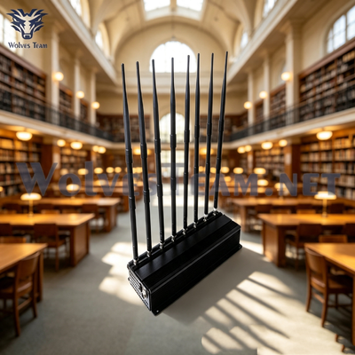 Desktop 8-Channel Adjustable Signal Jammer High Power 40W Cell Phone Signal Blocker for Silent Church Worship Environment