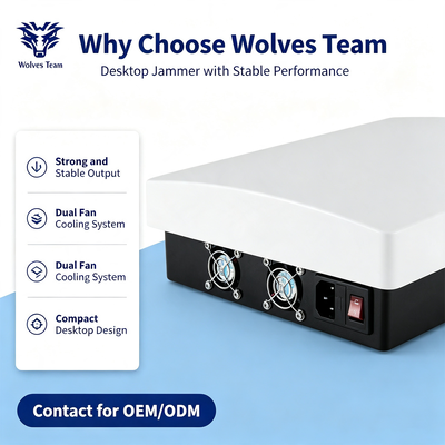 60W Desktop Multi-Band Signal Jammer Covers 2G 3G 4G 5G WiFi All Cellular Frequencies
