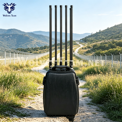 6 Bands 120W Manpack Drone Signal Jammer With Omni‑Directional Antennas And Built-In Battery For Law Enforcement