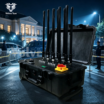 Trolley‑Type Signal Jammer With Built‑in Antennas And Built‑in Battery Customizable Frequencies For Temporary High‑Profile Meetings