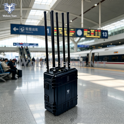 500-2000M High Power Long‑Range Trolley Case Combined Signal Jammer Customizable Frequency Channels For Busy High‑Volume Railway And Transit Station Sites