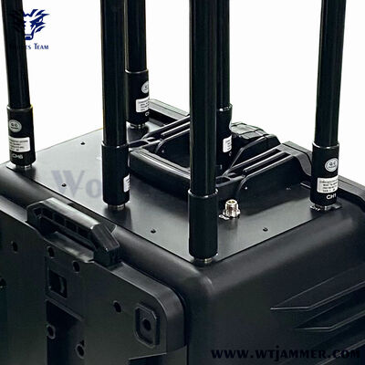 Customizable High Power Outdoor Trolley Case Combined Signal Jammer with Integrated Rechargeable Battery for Field Deployment