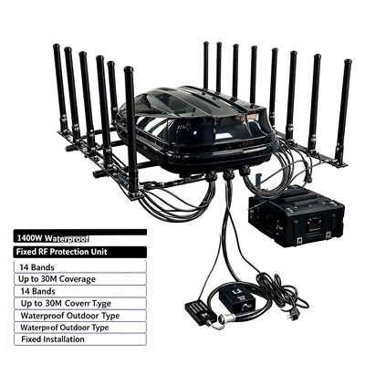 1400W 14-Channel IP65 Waterproof Fixed Signal Jammer for Outdoor Security