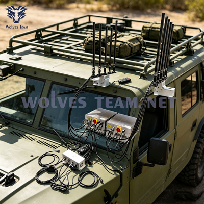 Roof‑Installed Vehicular Counter‑UAV Protection Device Multi‑Band Suppression For Drone WiFi 2.4G/5.8G And GPS, Rugged Desert‑Proof Stable Operation For VIP Convoy Security