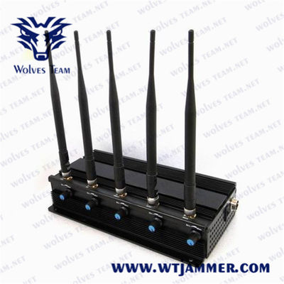 5 Antennas Cell Phone 40m 12W GPS Jammer