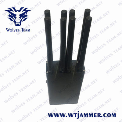 Portable WiFi2.4g GPSL1 GSM 30m 8W Handheld Signal Jammer