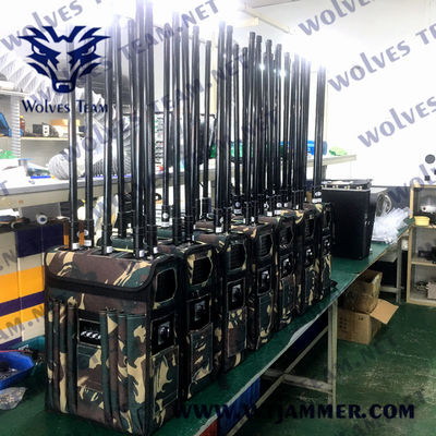 220W Military Backpack Signal Jammer GSM PCS DCS 3G 4G 5G 5dBi