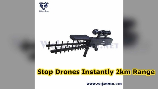 UAV Countermeasure Gun 30W 100‑240VAC Portable RF Suppression Device For Anti Drone And Confidential